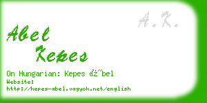 abel kepes business card